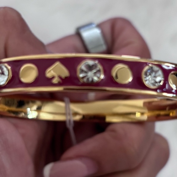 NWT kate spade Find the Spade Gold and Red Heart Bracelet - Picture 4 of 6